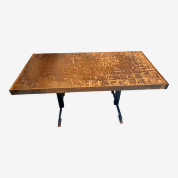 Table basse brutaliste en cuivre par Heinz Lilienthal 1960s