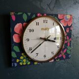 Vintage clock, "Maty Fleurs" wall clock