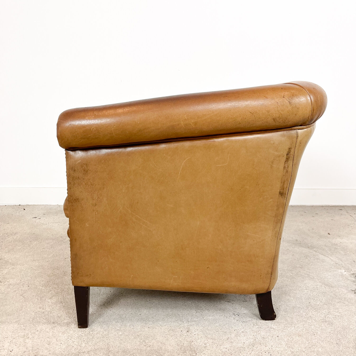 Vintage sheep leather club chair