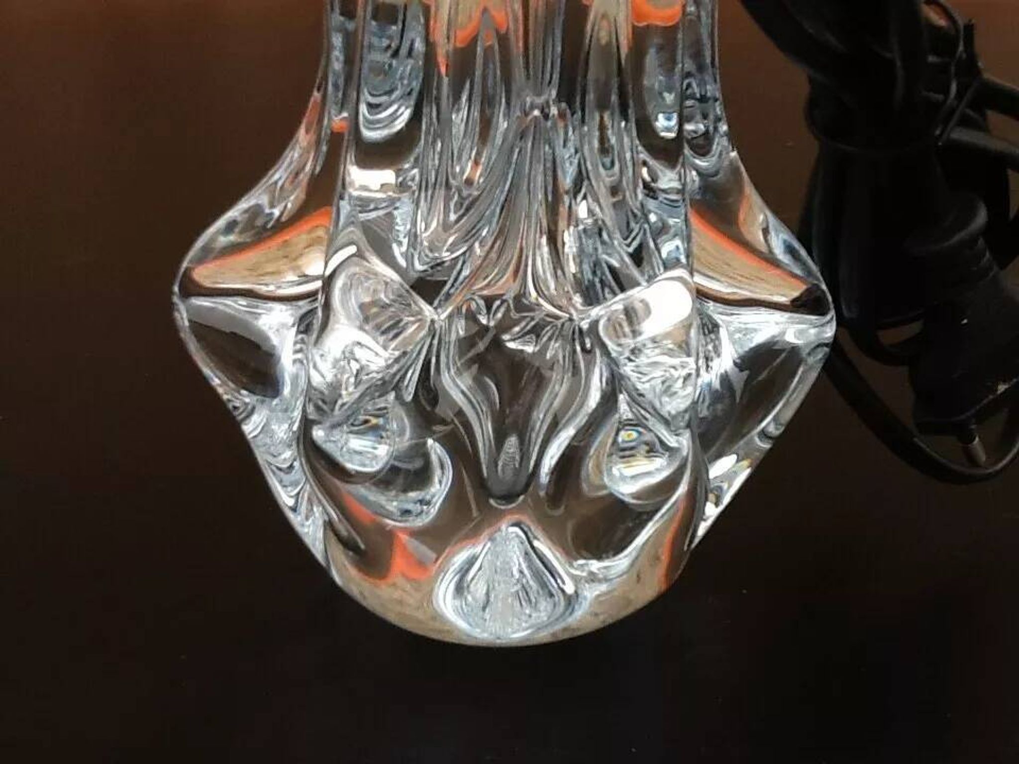Pied de lampe (grand modèle) verre transparent années 1950