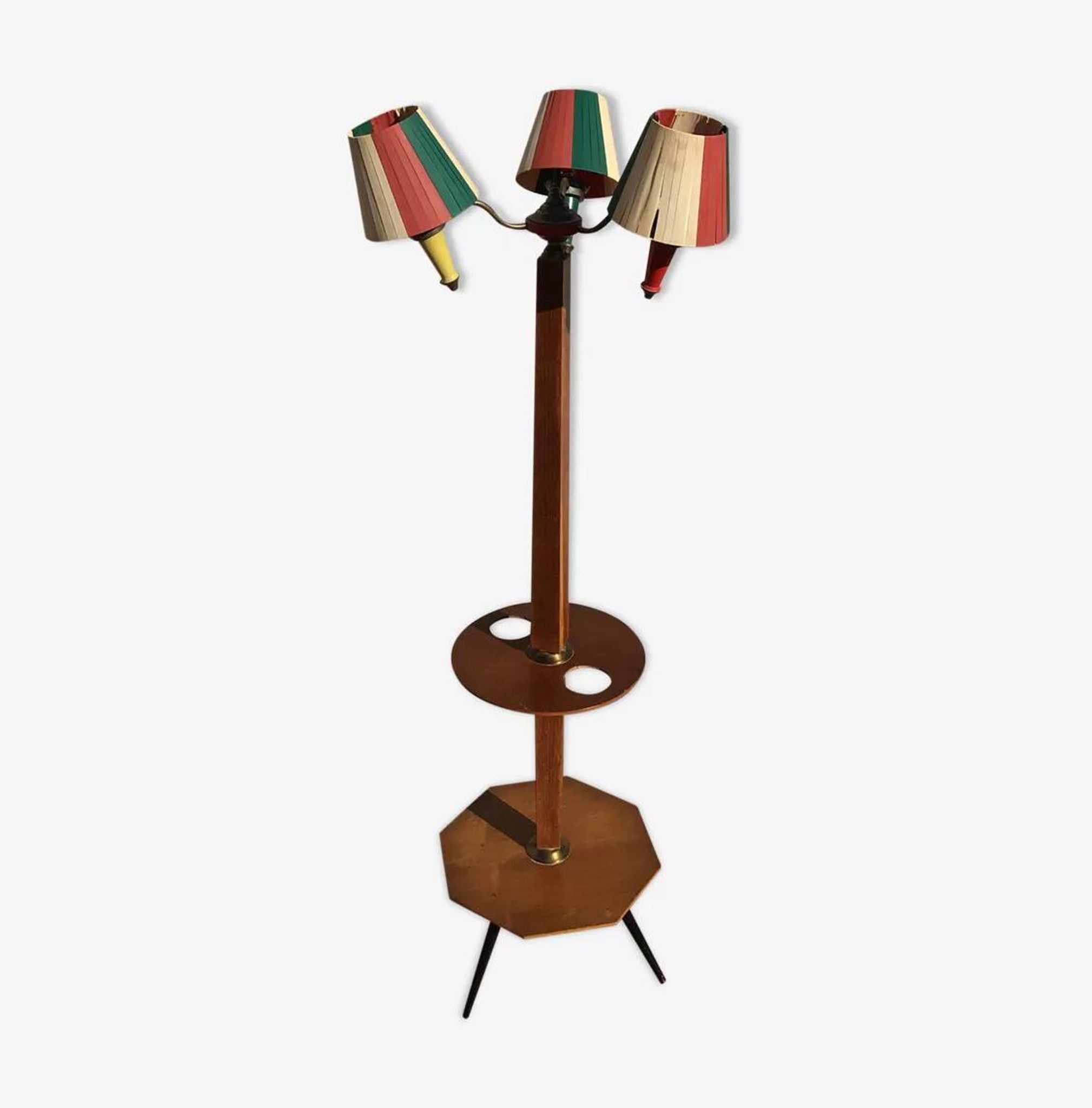 Lampadaire tablette 3 feux vintage années 50