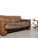Neck leather 2-seater sofa by Hugo de Ruiter for Leolux, 1970s Netherlands
