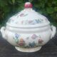 Large porcelain soup tureen from the Sarreguemines earthenware factory, Rouen model