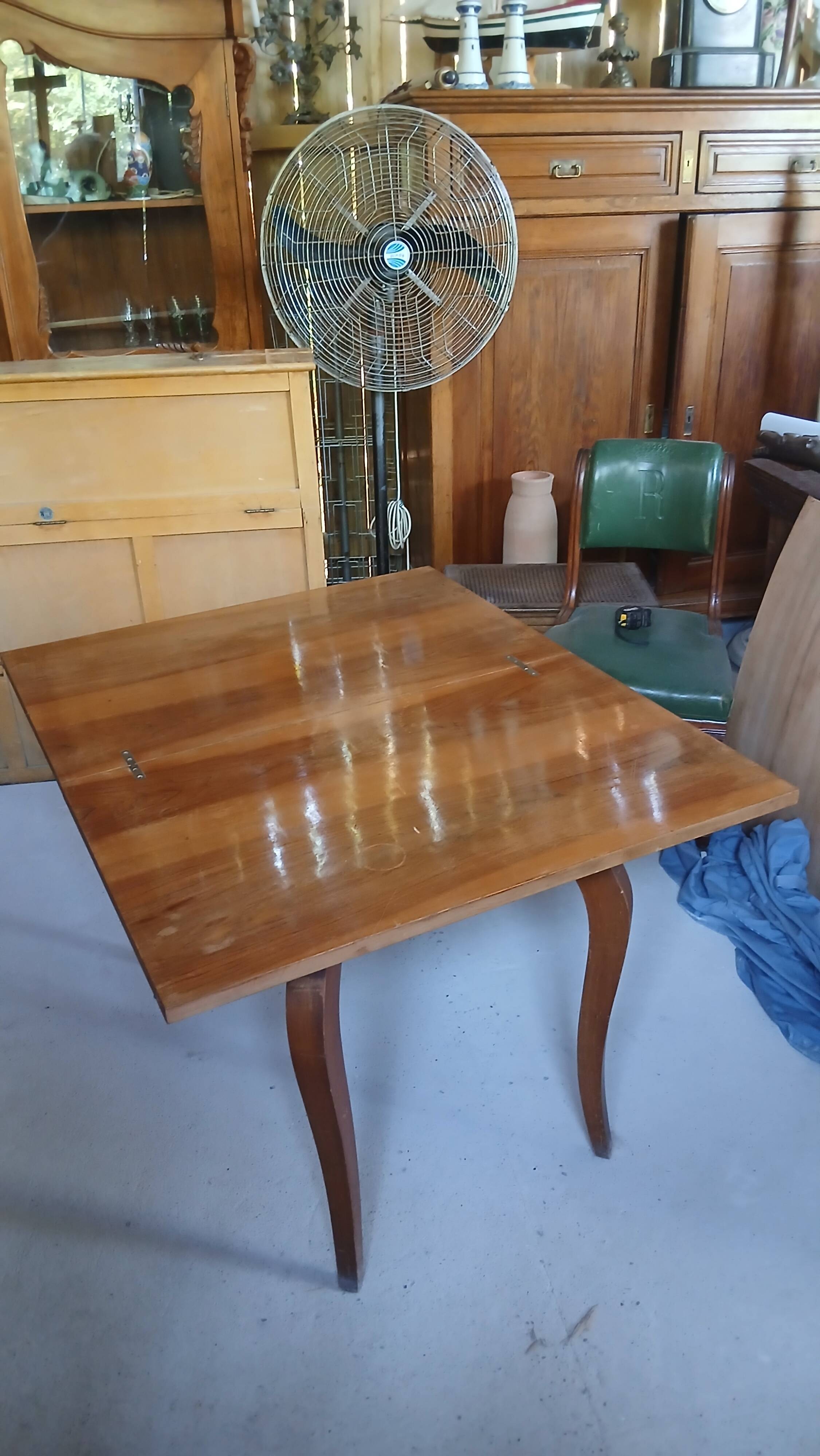 Old folding game table