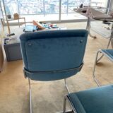 Ensemble 4 chaises design en acier et tissu