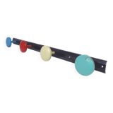 Vintage wall coat rack 4 metal hooks
