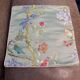 Handmade Satin Chinoiserie Bird Cushion, Cream Piped Botanical Pillow
