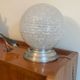 Table ball lamp in Clichy glass and Art Deco aluminum base