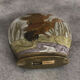 Vintage vase in enamelled brass decoration of duck flight 10.5 cm