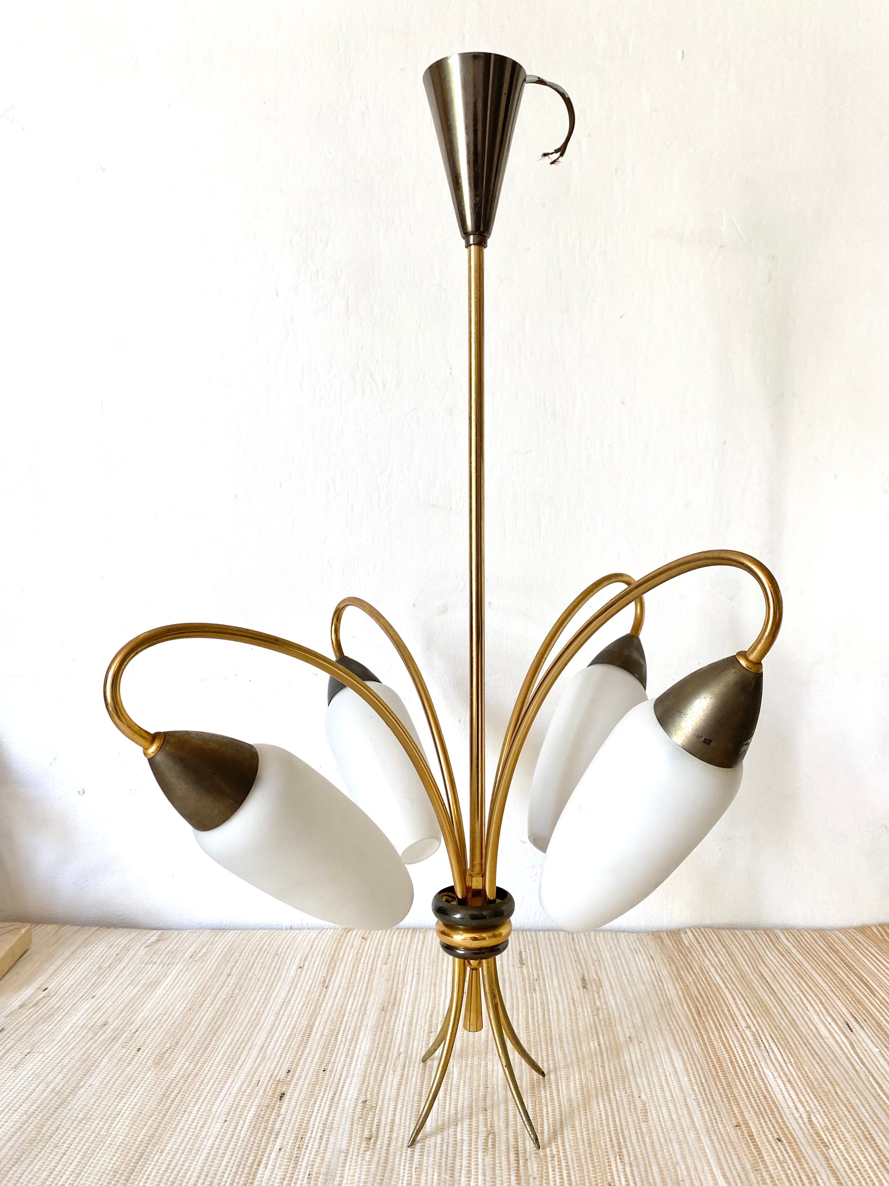4-light chandelier from the 50s/60s
