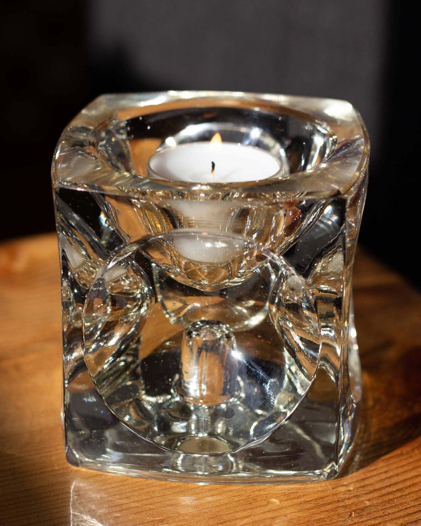 Reversible Bohemian crystal photophore - 60s or 70s