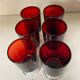Set of 6 vintage red foot glasses