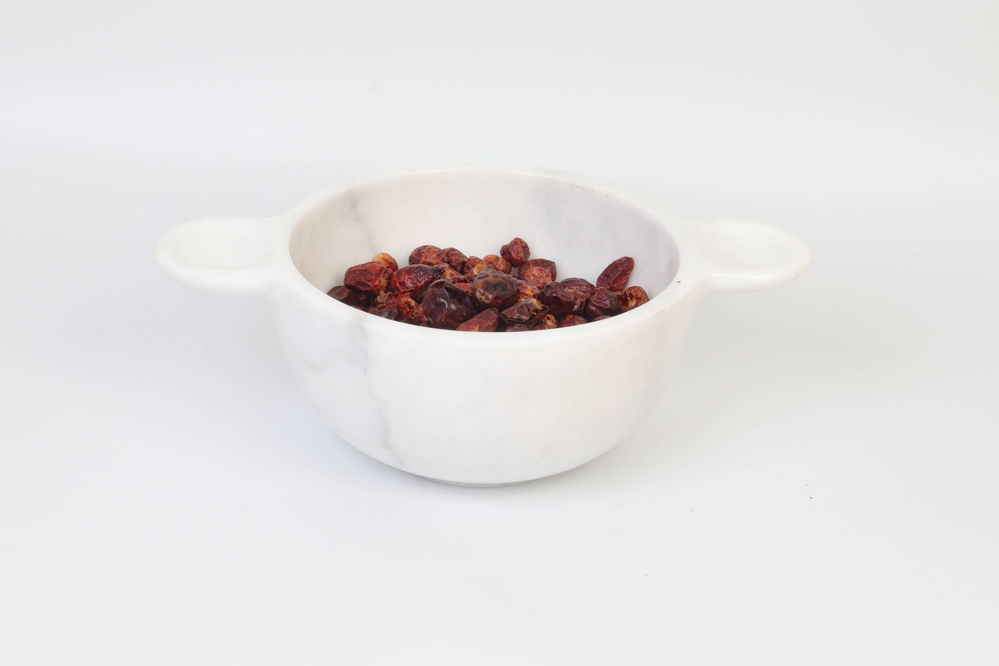 Gabriella – White Natural Marble Bowl with handles  | L 32cm W 20cm H 10cm