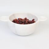 Gabriella – White Natural Marble Bowl with handles  | L 32cm W 20cm H 10cm