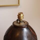 Art Deco carved wooden lamp base