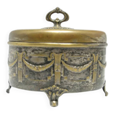 Neoclassical sugar bowl, silver-plated brass, Austria, 19th century