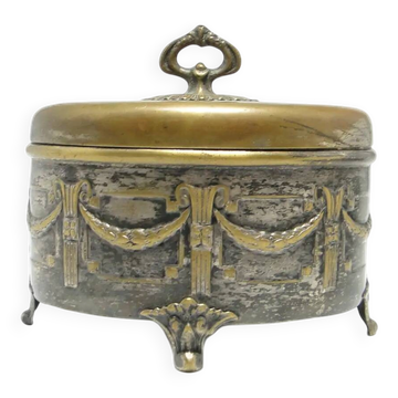 Neoclassical sugar bowl, silver-plated brass, Austria, 19th century
