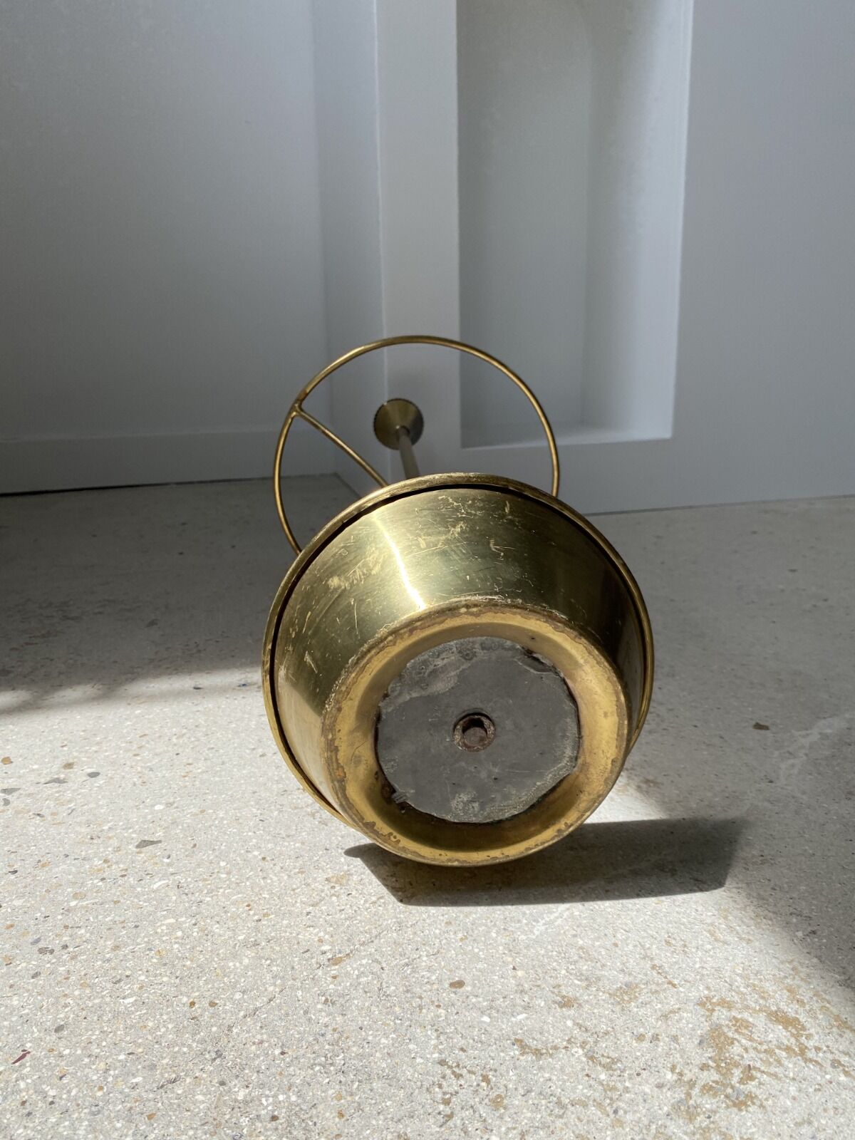 Vintage golden brass umbrella holder