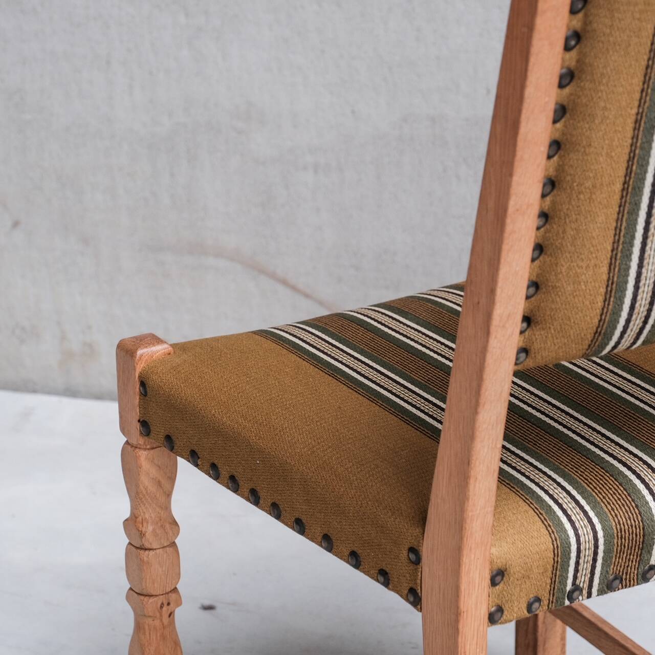 Danish Mid-Century Oak Upholstered Dining Chairs (6)