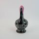 Black and pink Vallauris carafe with white relief patterns