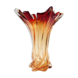 Vase en verre de Murano torsadé Italie années 1960