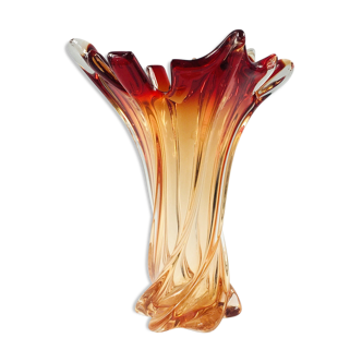 Large Twisted Murano Glass Vase, Italy, 1960s