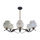 Suspension 50s/60s Arlus in brass and glass