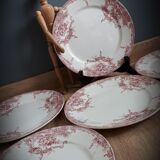 Set of 6 flat plates Red Dolphin 1920