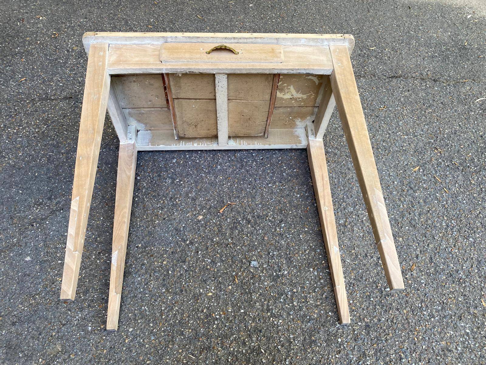 Renovated Parisian desk in raw solid wood 1950 - 80x45cm