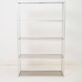 Smoked glass and metal shelf, 1970s