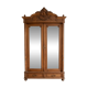 Antique solid wood wardrobe with mirror doors.