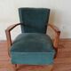 Fauteuil des années 50 velours vert