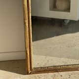 Large gilded mirror 19th century rounded corners mercury glass Louis XVI style