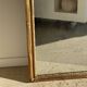 Large gilded mirror 19th century rounded corners mercury glass Louis XVI style