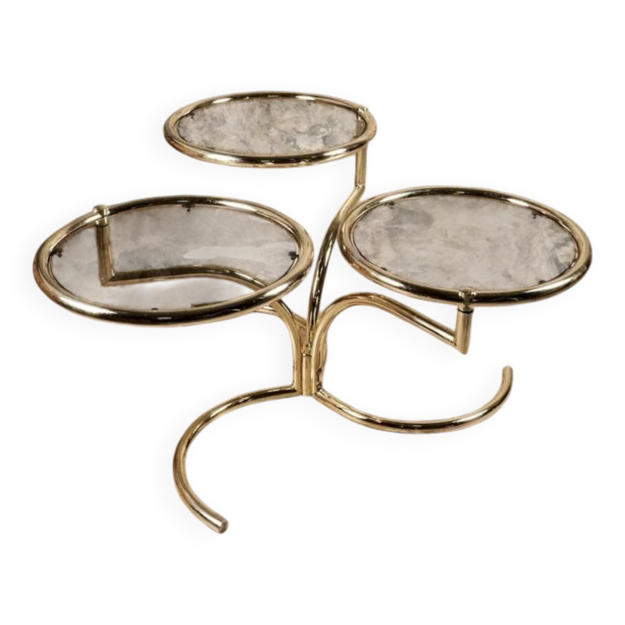 Modular brass coffee table, Morex, Italy, 1970
