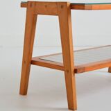 Table basse / Table d’appoint en pin double plateau 1970s