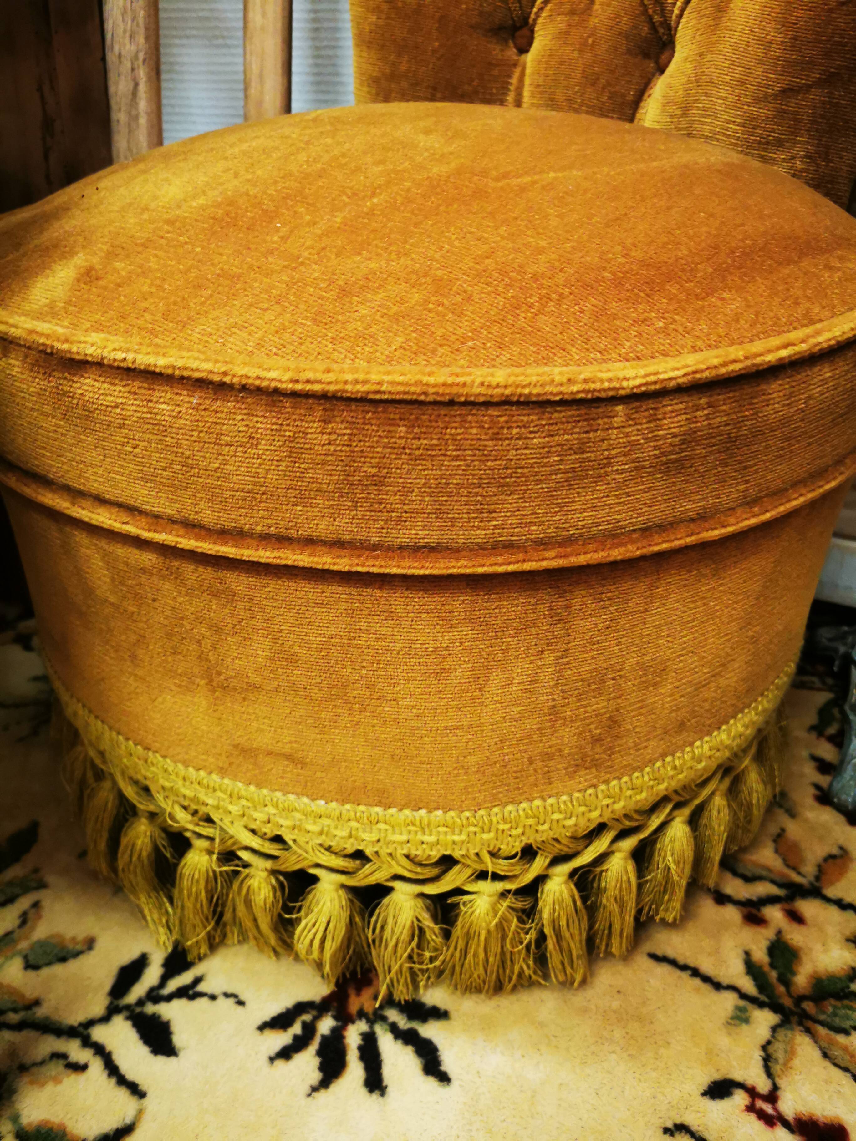 Pair of vintage ocher toad armchairs