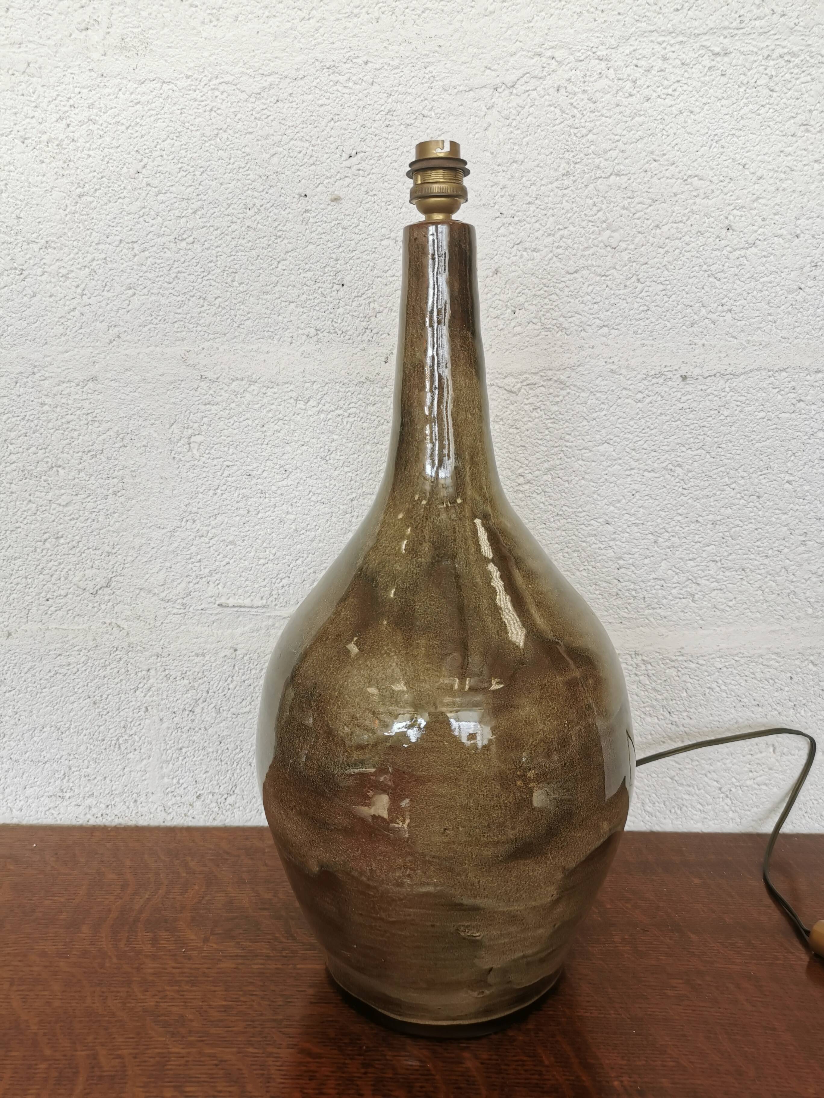 Enamelled stoneware lamp base