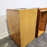 30s Industrial Tambour-Front Oak Cabinet, Portable Form