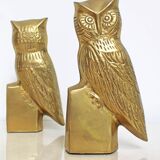 Brass bookend Owls