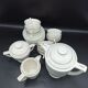 Tea set stars and mint green in semi-porcelain