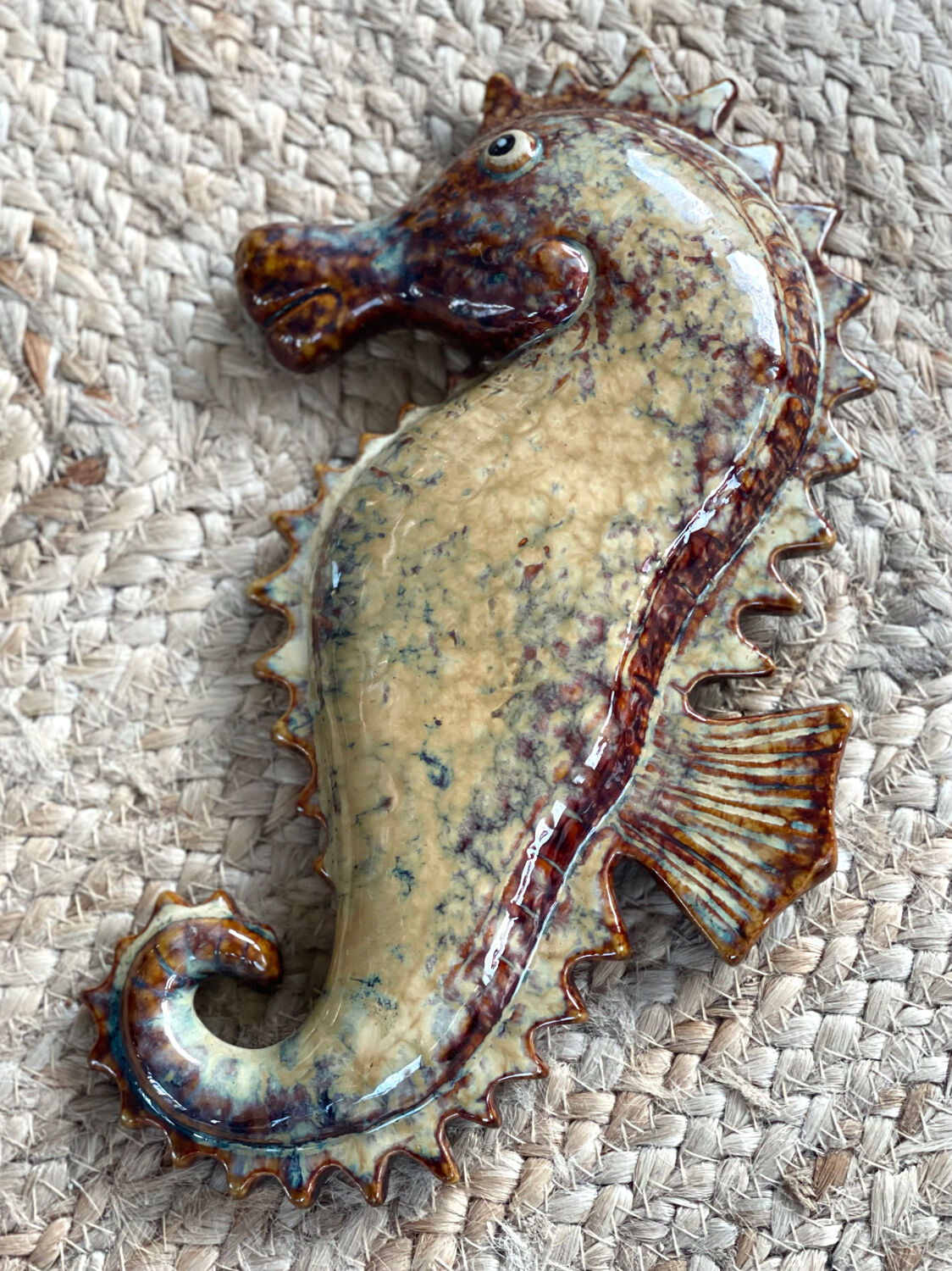 Ceramic wall seahorse