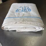 Antique linen sheet with JB embroidery