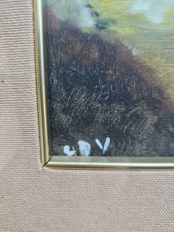 Tableau ancien encadré et vitré