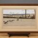 Hunting scene, watercolour engraving on paper signed by Cecil.