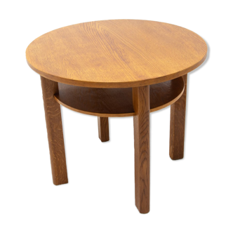 Table basse en bois de chêne entièrement restaurée, années 1950, Tchécoslovaquie