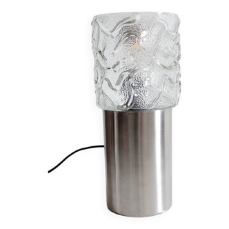 Vintage glass and stainless steel lamp