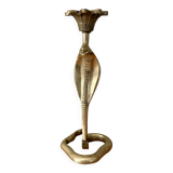 Vintage brass cobra candle holder