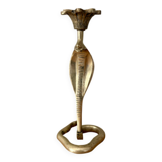 Bougeoir cobra vintage en laiton