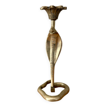 Vintage brass cobra candle holder